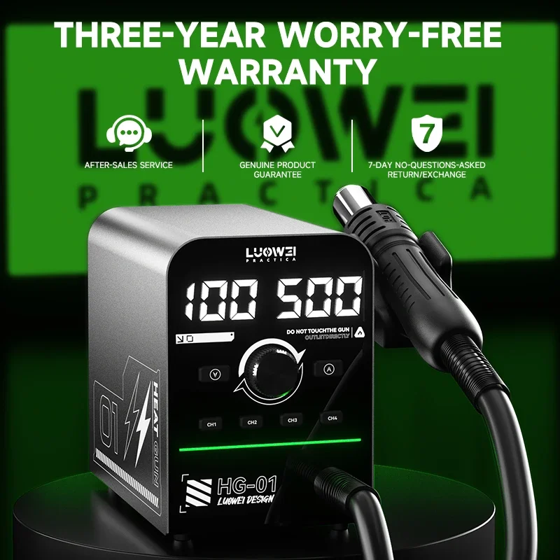 LUOWEI HG-01 800W 휴대 전화 BGA 수리를위한 뜨거운 공기 디 솔더링 스테이션 스마트 디지털 디스플레이 고전력 가열 플랫폼