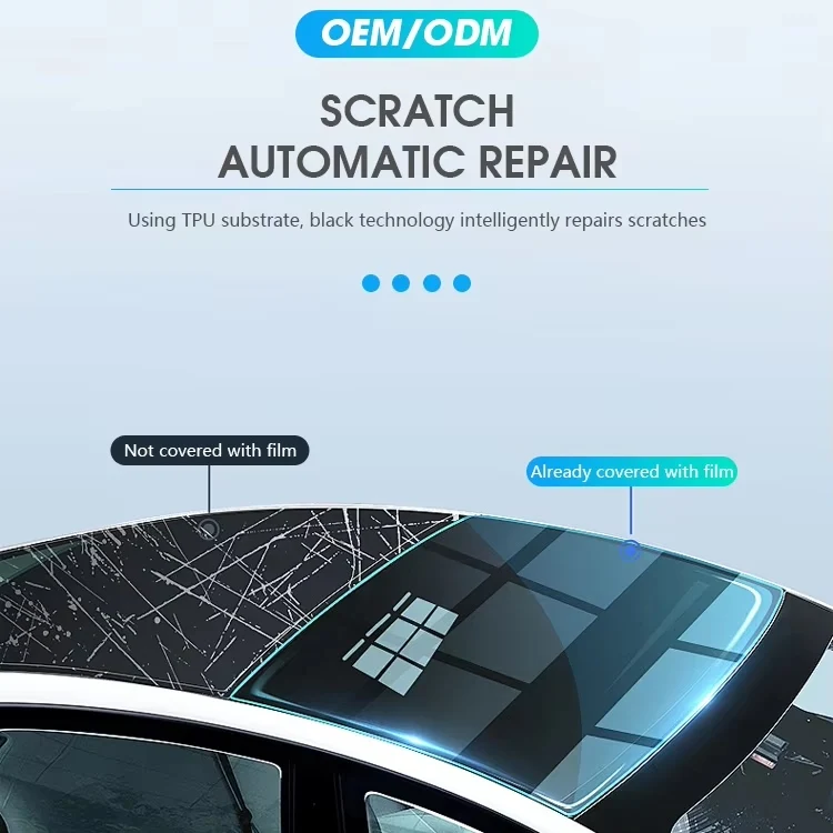 Folia ochronna na szybę przednią Premium TPU, odporna na zarysowania, kuloodporna, na szyberdach, odporna na lód, wysoce hydrofobowa, przezroczysta folia PPF na szybę przednią.