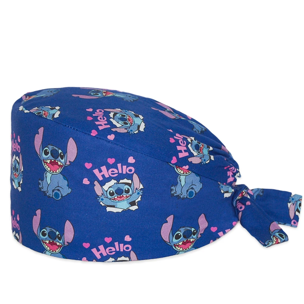 High quality Cotton printed scrub hat pet shop beauty care cap Health laboratory work cap medical scrubs cap women man head caps