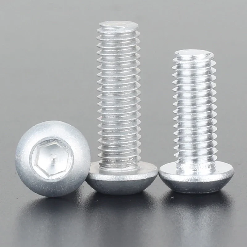 

Aluminum 10/ 20/ 50pcs/lot M2- M8 Hexagon Hex Socket Button Head Screw Bolts Round Flat Head Screw