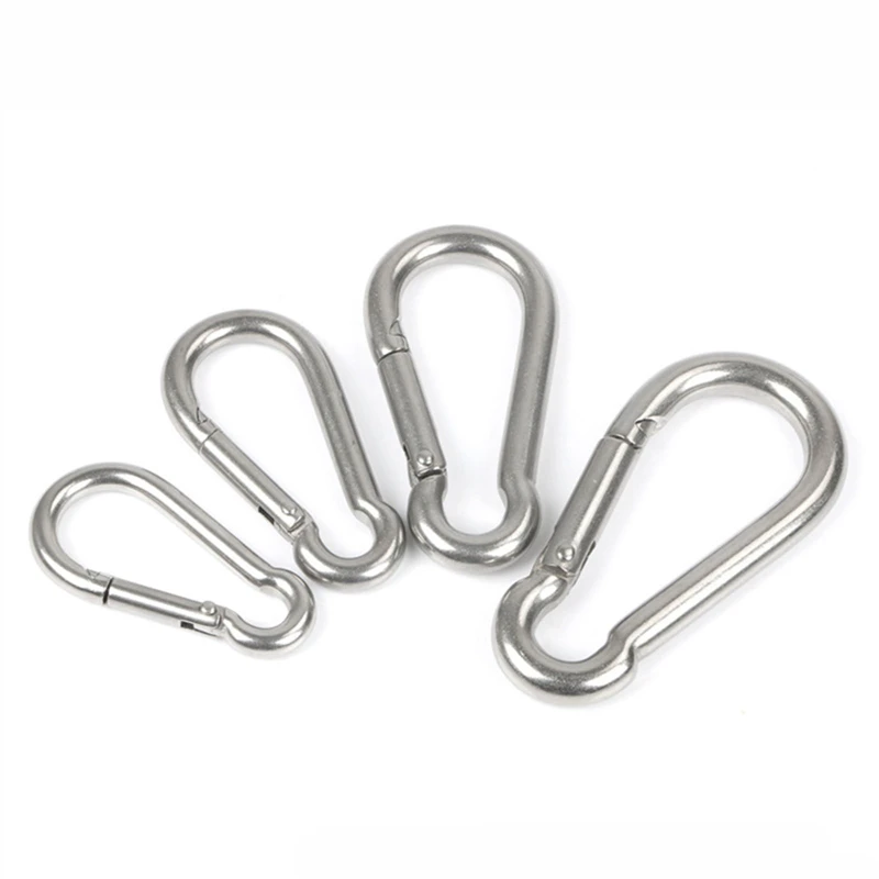 304 Stainless Steel D-Ring Key Chain Mountaineering Buckle Climbing Carabiner Caribiner Clips Carbine Snap Hook Car Key-Lock