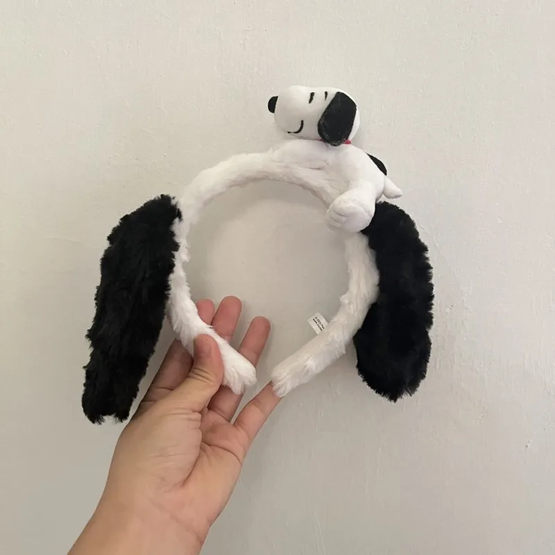 Snoopy bando lucu kreatif animasi perifer mewah ikat kepala boneka mainan kawaii aksesoris rambut anak-anak hadiah liburan