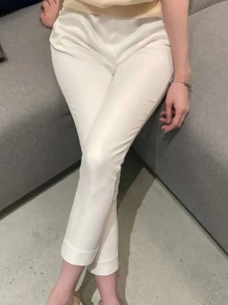 النسخة الكورية الجديدة عالية الخصر التفاف الورك بلون سليم سراويل تقليدية النساء فتاة حار موضة تنوعا أقدام صغيرة السراويل 6FM4