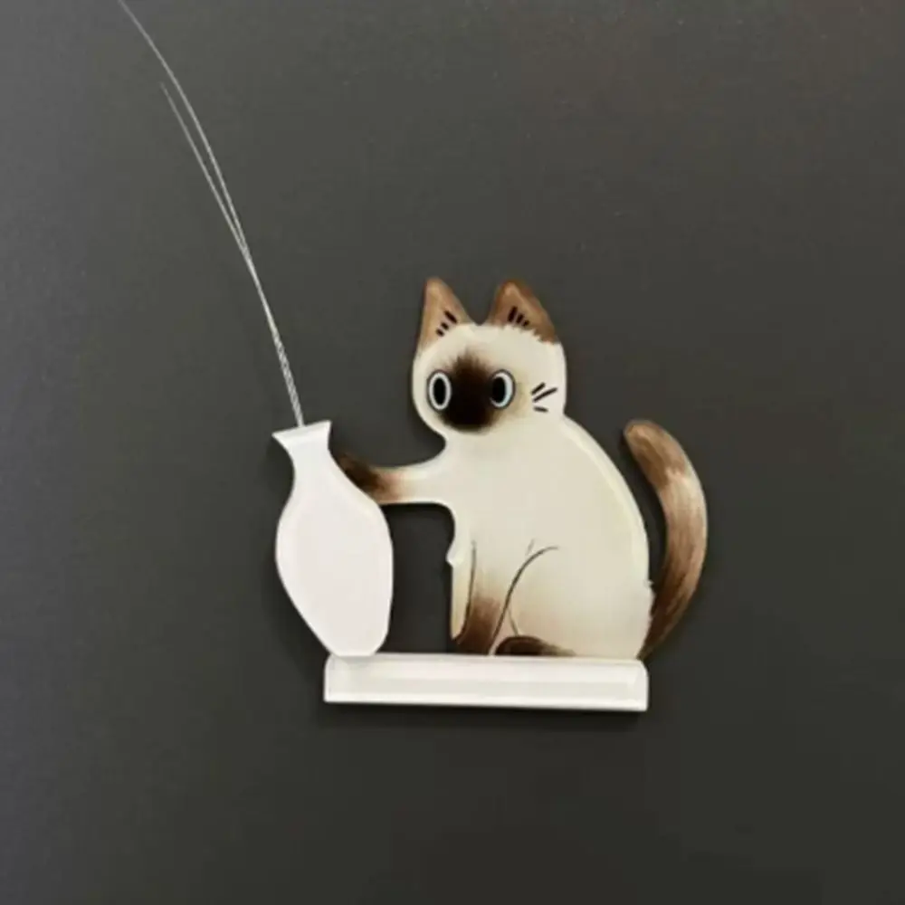 Acrylic Cat Whiskers Collection Ornaments Magnetic Cartoon Cat Hair Storage Memorial Box Cat Refrigerator Sticker