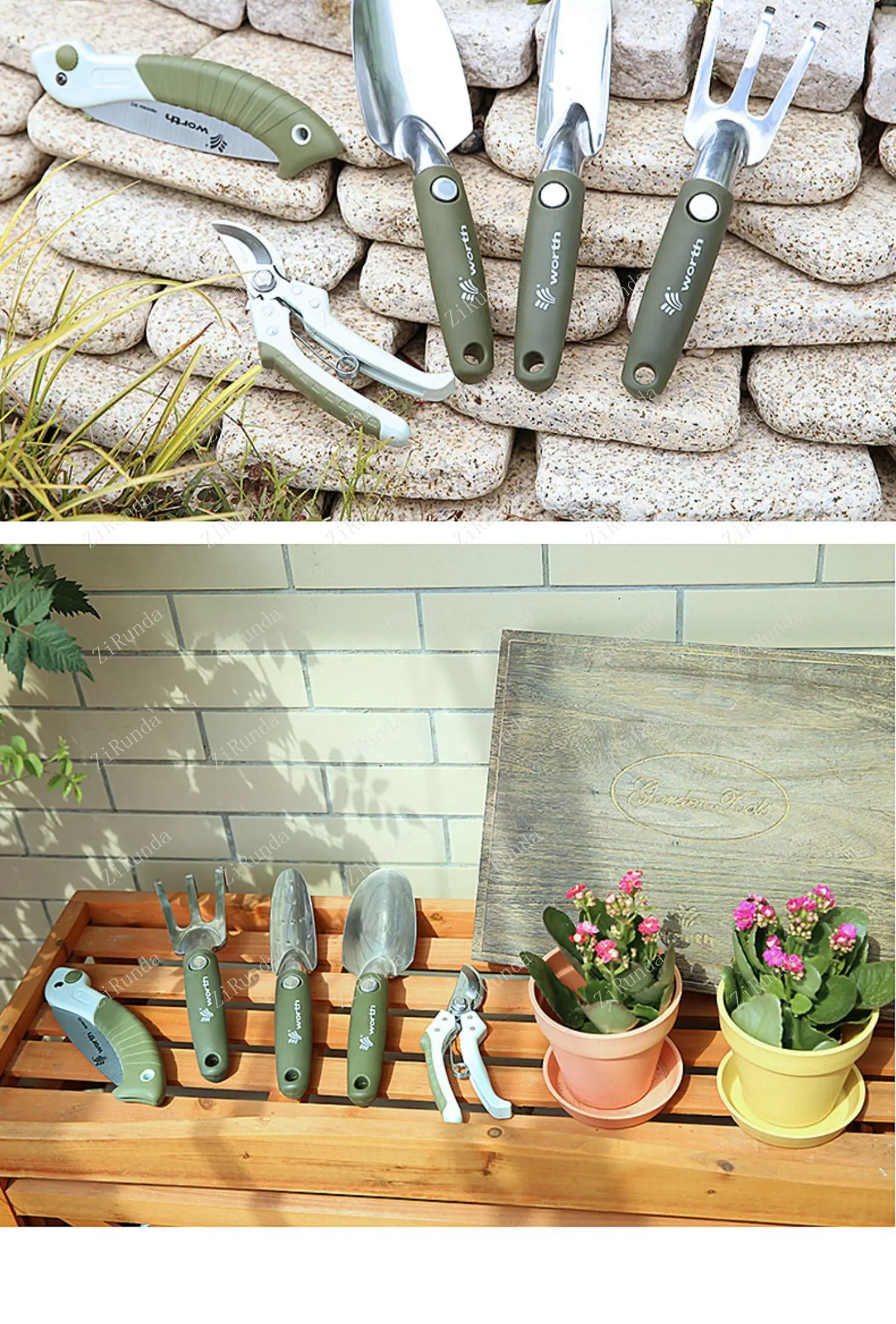 *Gardener Home Flower Growing Tool Set Garden Planting Flowers Digging Shovel Rake Trimming Shears Handsaw