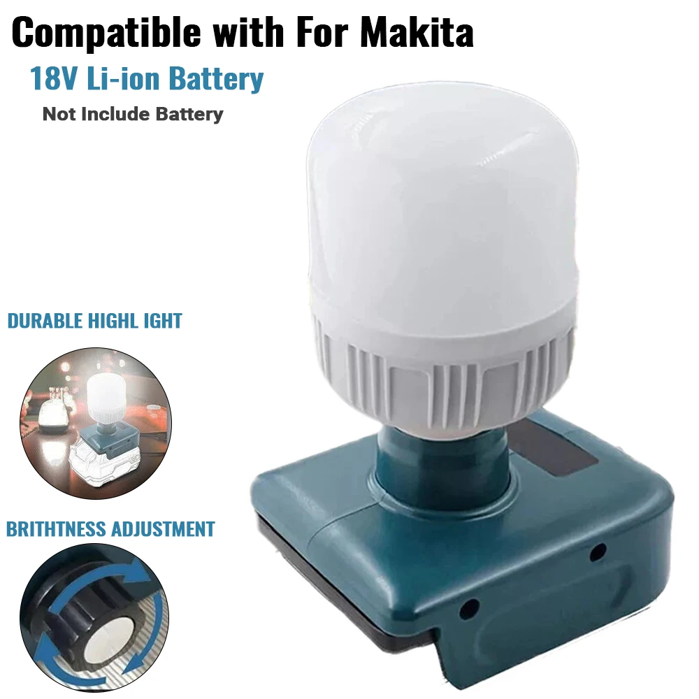 Für Makita 18V Li-Ionen-Akku Kabellose LED-Lampe Notfall-Flutlicht Campinglampe Kaltweißes Licht für Innen- und Außenbereich