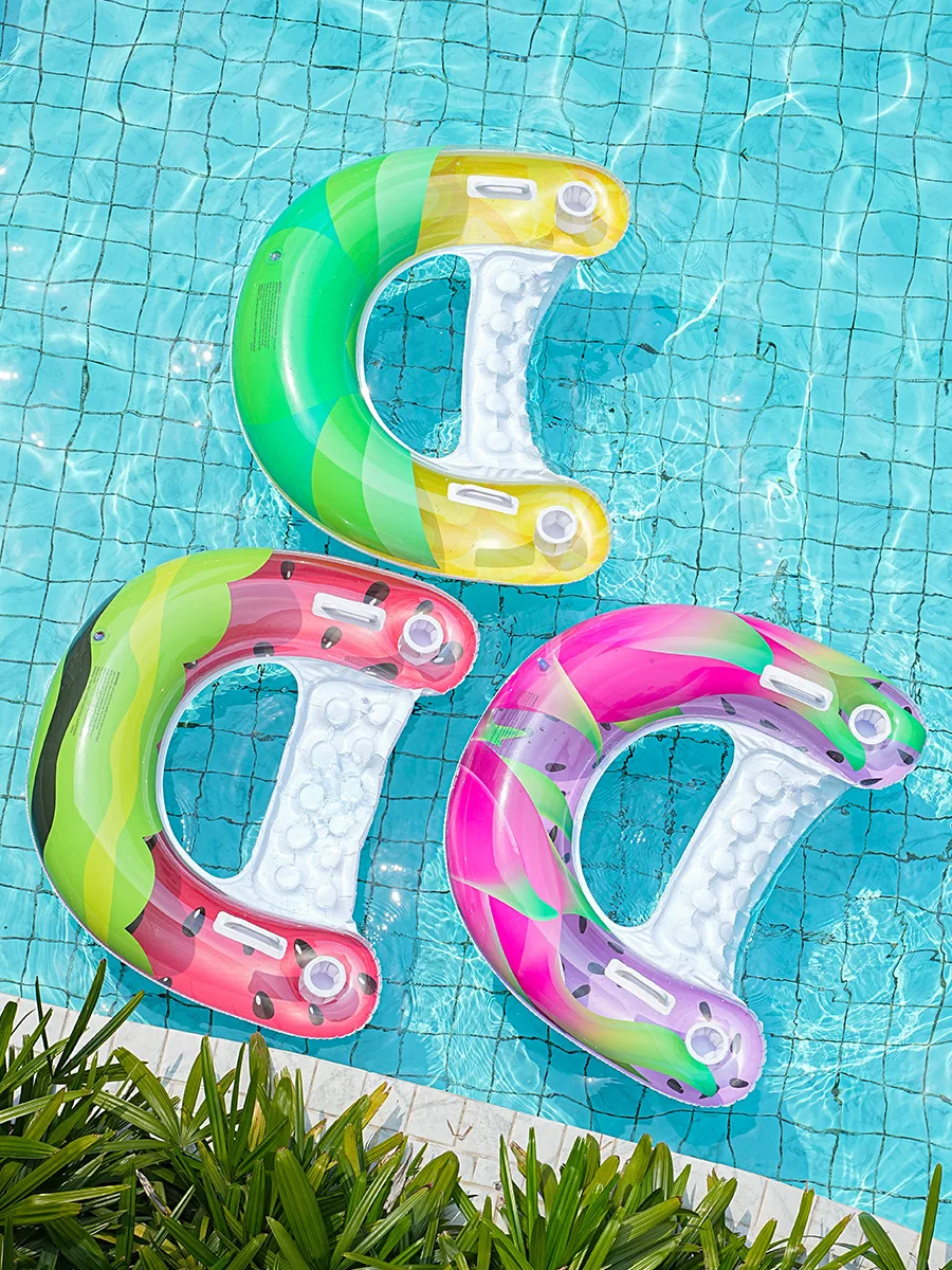 Hammock Flutuante em Forma de U de PVC Reforçado, Brinquedo Inflável para Água, Círculo de Natação, para Uso ao Ar Livre