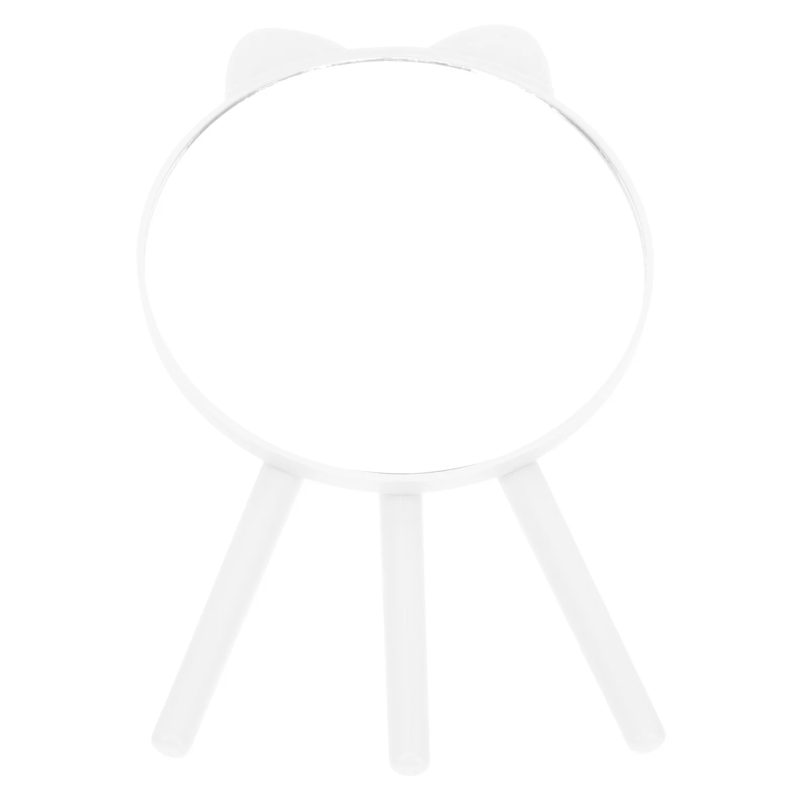 1개 고양이 귀 거울 데스크탑 스타일리시 원형 삼각대 베이스 메이크업 거울 고화질 테이블탑 장식용 메이크업 거울