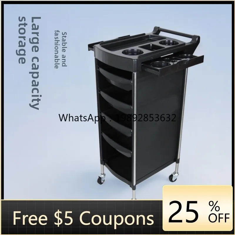 

LYY Hairdressing Trolley Salon Perm and Dye Tool Cart Stainless Steel Barber Shop Salon Large Capacity Storage Dyeing Trolley