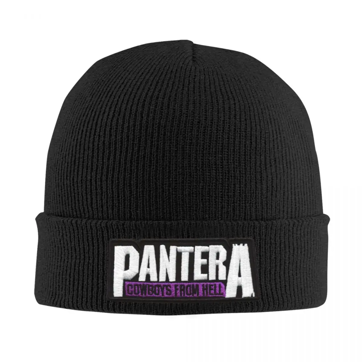 Print Purple Pantera Cowboys From Hell Adult Warm Knitted Bonnet Caps For Mens Female Camping Winter Beanies Hats