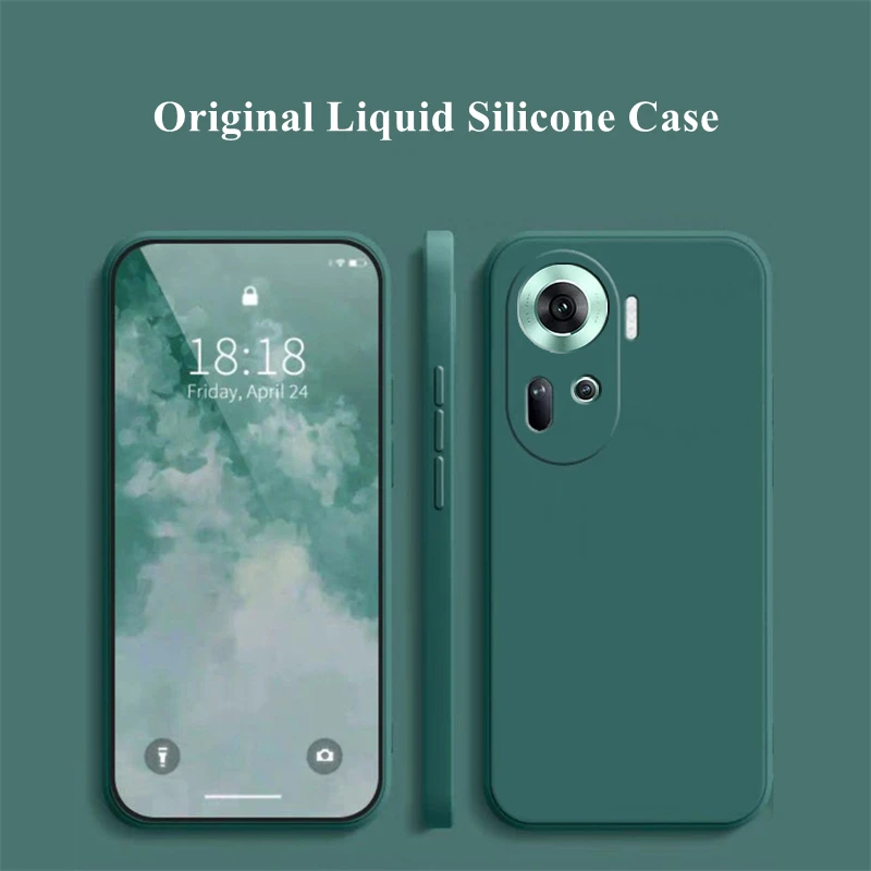 For OPPO Reno 11 5G Liquid Silicone Case For OPPO Reno 11 Pro Cover Funda Coque Soft TPU Phone Back Case For OPPO Reno 11