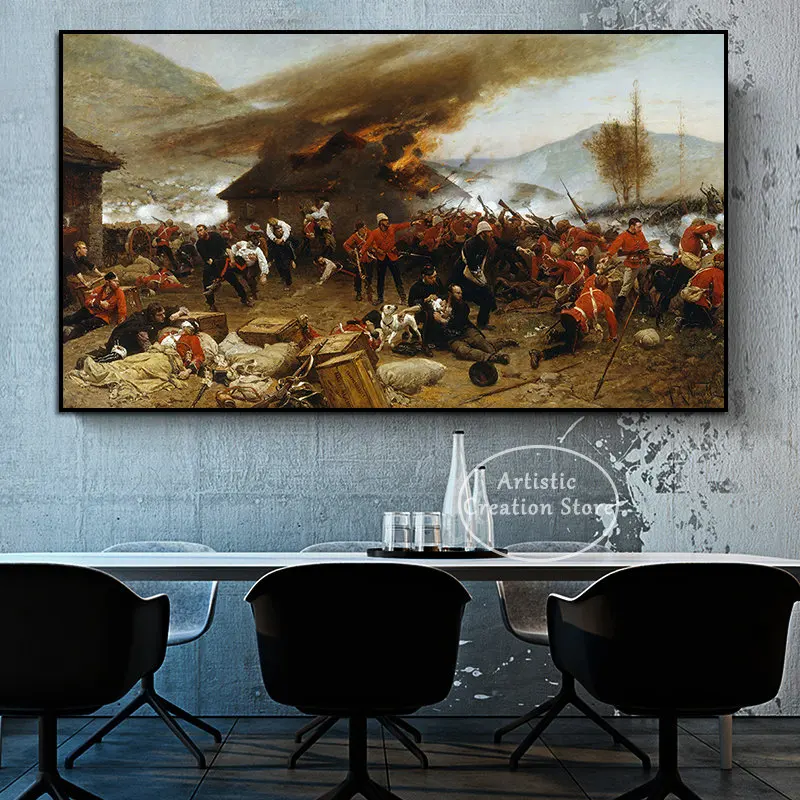 The Defence of Rorke's Drift Painting By Alphonse De Neuville Art Reproduction Poster Print Canvas Paintingwall Art Home Decor