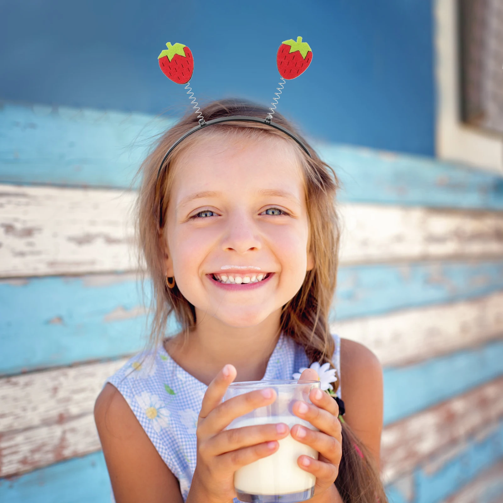 

2pcs Strawberry Headband Kids' Fruit Hair Accessories Halloween Party Costume Decorations Durable Plastic Hair Bands for Girls