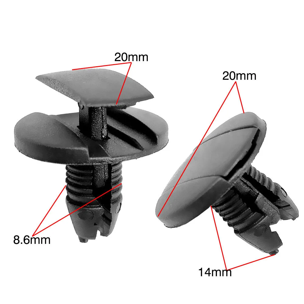 50 Stuks Auto Bevestiger Clip Voor Peugeot Citroen Bumper Klinknagel Spatbord Vaste Klem Zwart Plastic Houder Trim Paneel Bevestiger