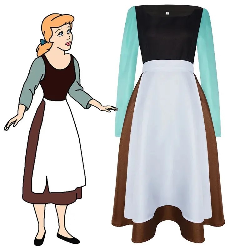 アニメシンデレラコスプレ衣装プリンセスメイドコスドレス制服スーツ女性用大人用衣装ハロウィンカーニバル-3'c5y-8'v