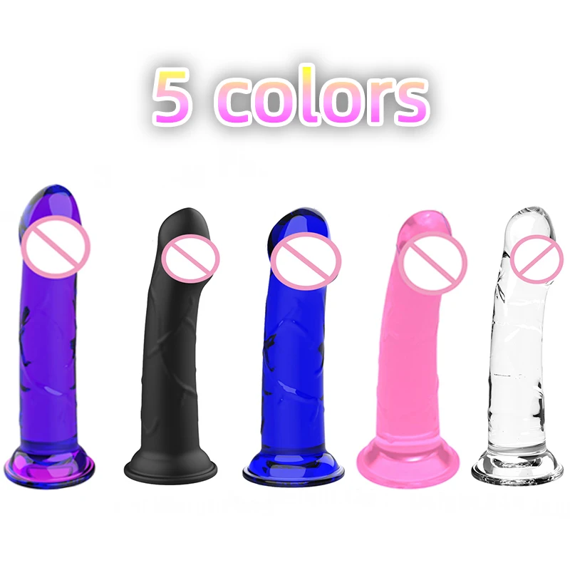 Suction Cup Pink Dildo Anal Plug Butt Plug For Female Masturbation Tool Crystal Jelly Dildo Sex Toys For Women Adult 18 C64W