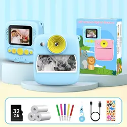 2024 New Children's Fun Instant Print camera Mini HD Digital Camera DV Recording Polaroid DIY Toy As Kids's Birthday Gift