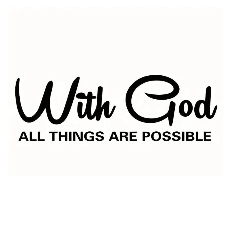 

25cm WITH GOD ALL THINGS ARE POSSIBLE Car Sticker, Motorcycle Window Decals Classic Christian Car Racing Truck Laptop Accessory