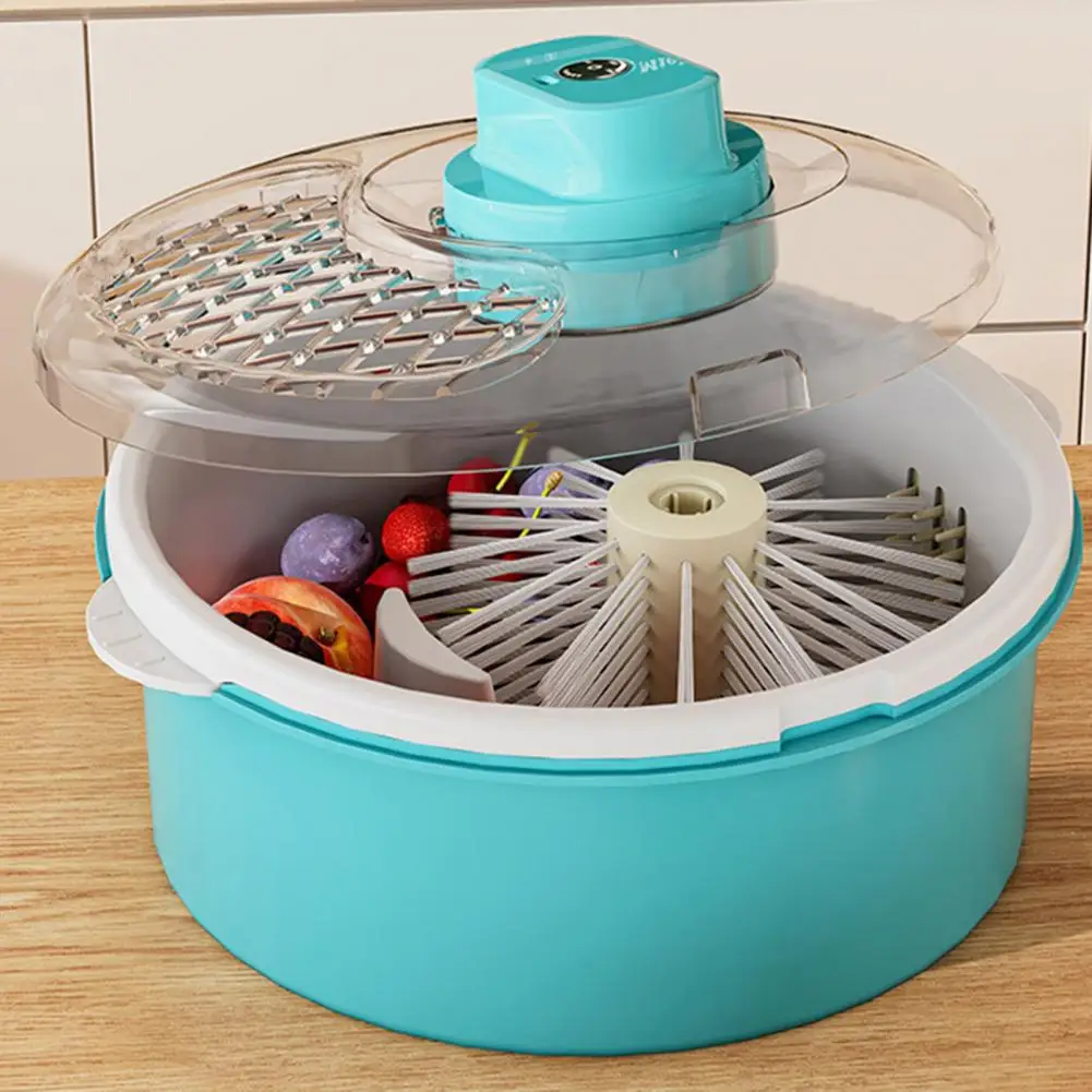 Multifunctional Salad Spinner, Electric/Manual Vegetable Washer, 360-Degree Rotation Drainer Efficient Fruit Cleaner For Kitchen