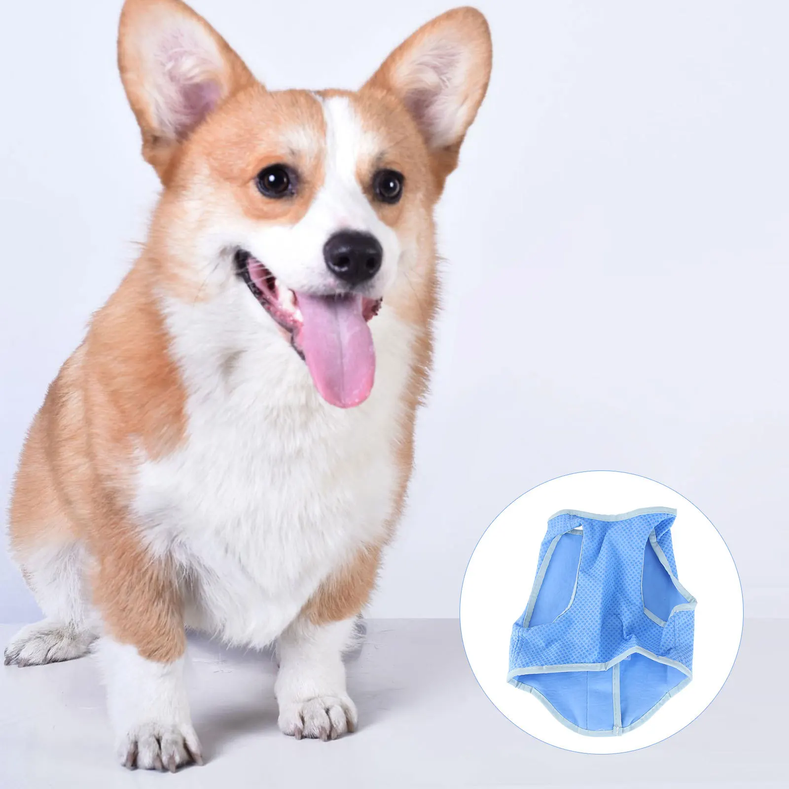 

1pc Dog Cooling Vest Blue Summer Sleeveless Pet Clothing For Dogs Breathable Fashion Waistcoat Pet Dog Garment