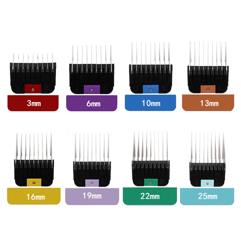 Stainl 8 Sizes (3-25mm) Universal Guide Comb Stainless Steel Animal Grooming Attachment for Pet Clippers Dog Cat Hair Trimmer