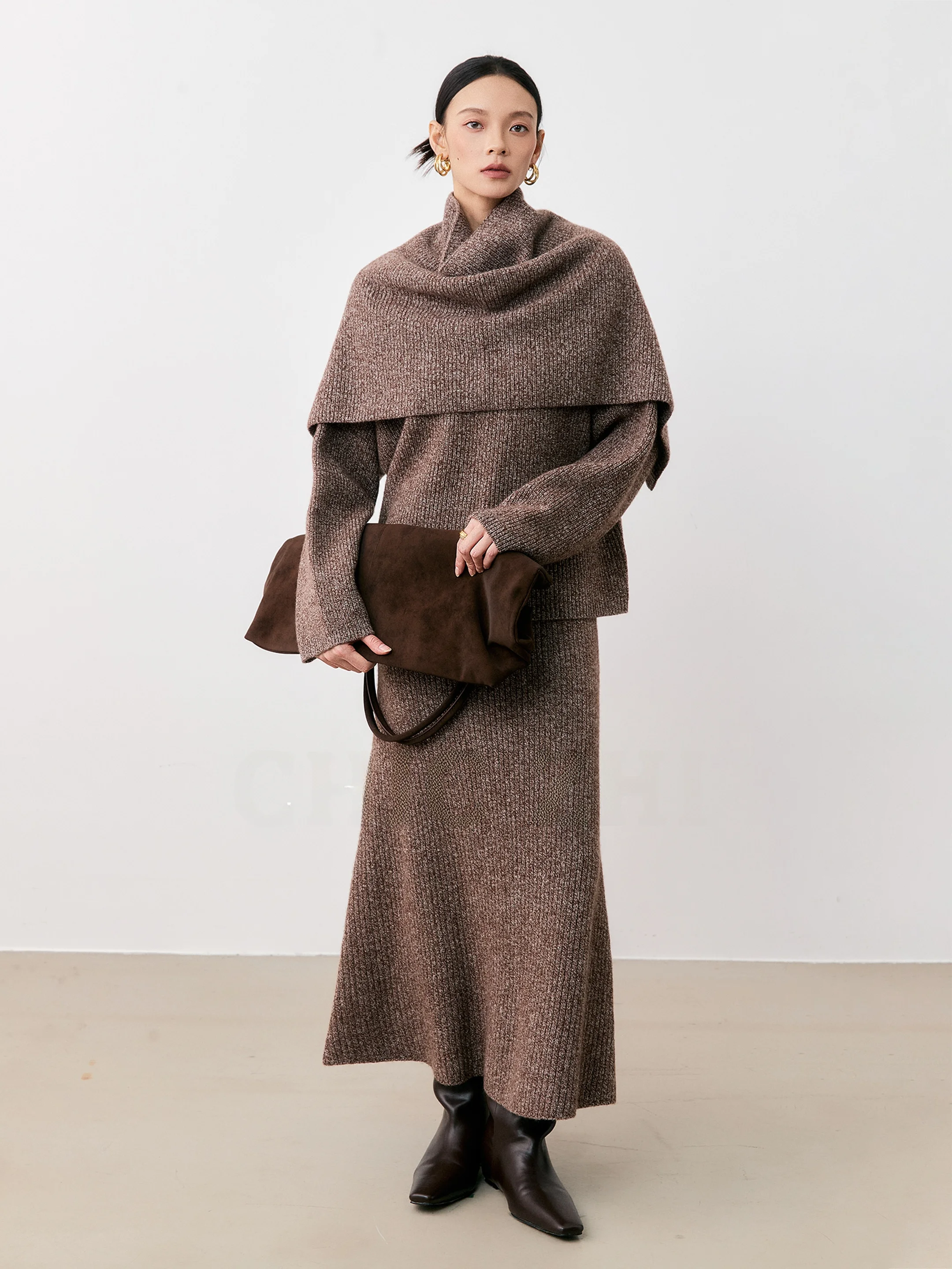 

Новое поступление, зимний комплект футболок, шикарный вязаный свитер Zhi25, 00% шерстяной топ, повседневная одежда для женщин