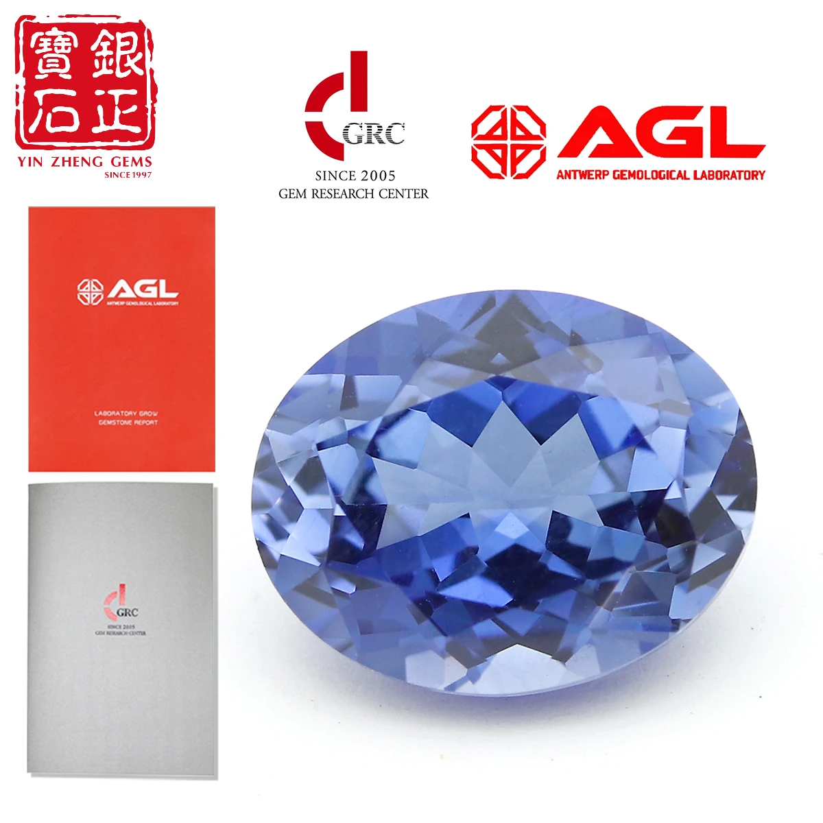 

YinZheng Flame Melted Cornflower Spphire Oval Cultivate Sapphire Can Be Provide GRC Or AGL Certifacate Loose Synthetic Sapphire