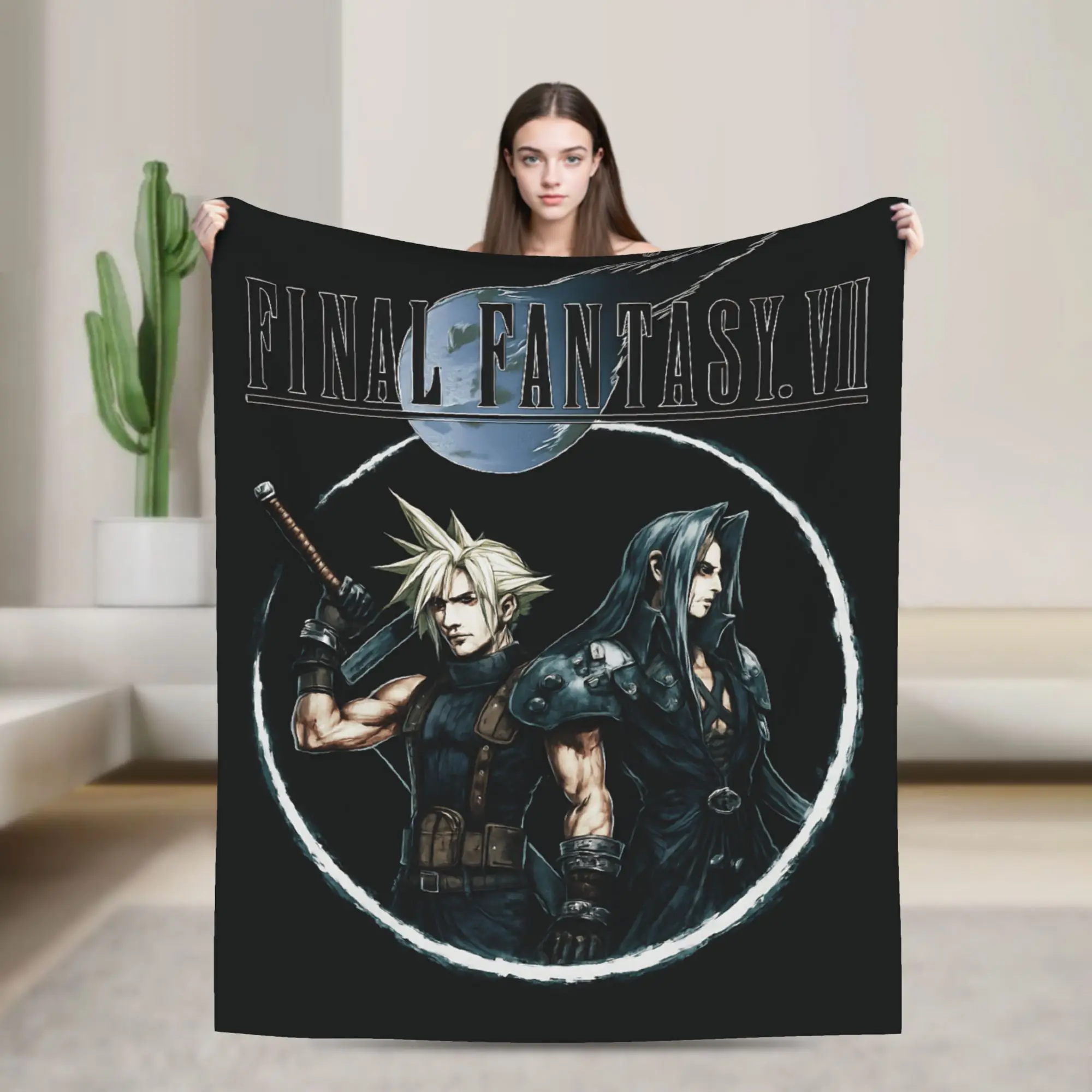 Final Fantasy VII Cloud Sephiroth Blanket Quality Warm Soft  Throw Blanket Autumn Students Home Decor Novelty Bedspread