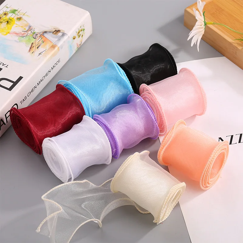 50 Yards 60MM Single Color Fishtail Yarn Wavy Lotus Leaf Edge Ribbon DIY Crafts Handmade Accessories Material Gift Wrapping 9630