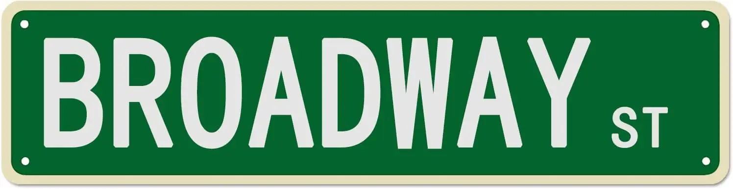 Broadway St Vintage Poster Street Blechschild Avenue Road Wanddekoration Metallblechschild für Man Cave Bar Pub Cafe Home Wall Art 16