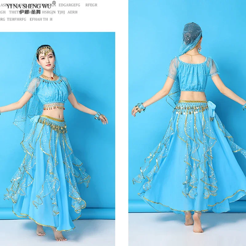 Neue Großhandel Indischen Tanz Top Rock Für Erwachsene Weibliche Bauchtanz Praxis Kleidung Frauen Bollywood Dance Performancev Kostüme