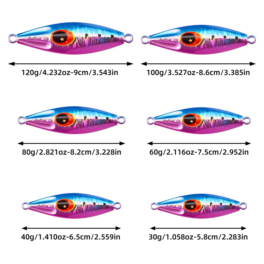 1PC Slow Jigging Bait Casting Micro Jig 30g 40g 80g 100g 120g Slow Pitch Tuna Bass Jig Sea Boat Sinking Lures Fishing view 4