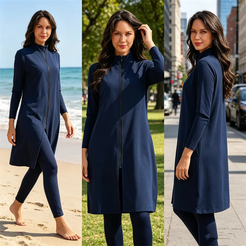 

Muslim Set Modest Women Swimwear Swimsuit Islam Bathing Suit Beachwear Swimming Costumes Burkini Femme Musulmane Maillot De Bain