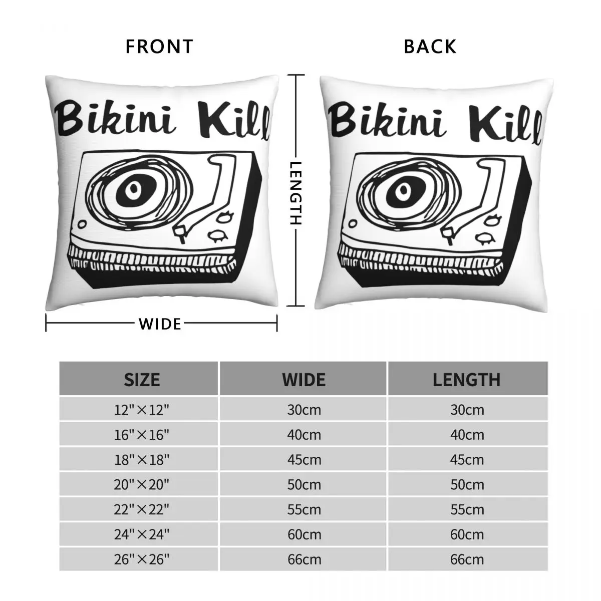 Bikini Kill Log Square Pillowcase Polyester Linen Velvet Printed Zip Decor Pillow Case Home Cushion Cover