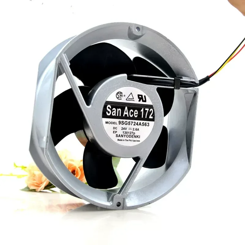 For Sanyo 9SG5724A563 24V 2.6A 17251 17CM Aluminum frame inverter Large air volume cooling fan