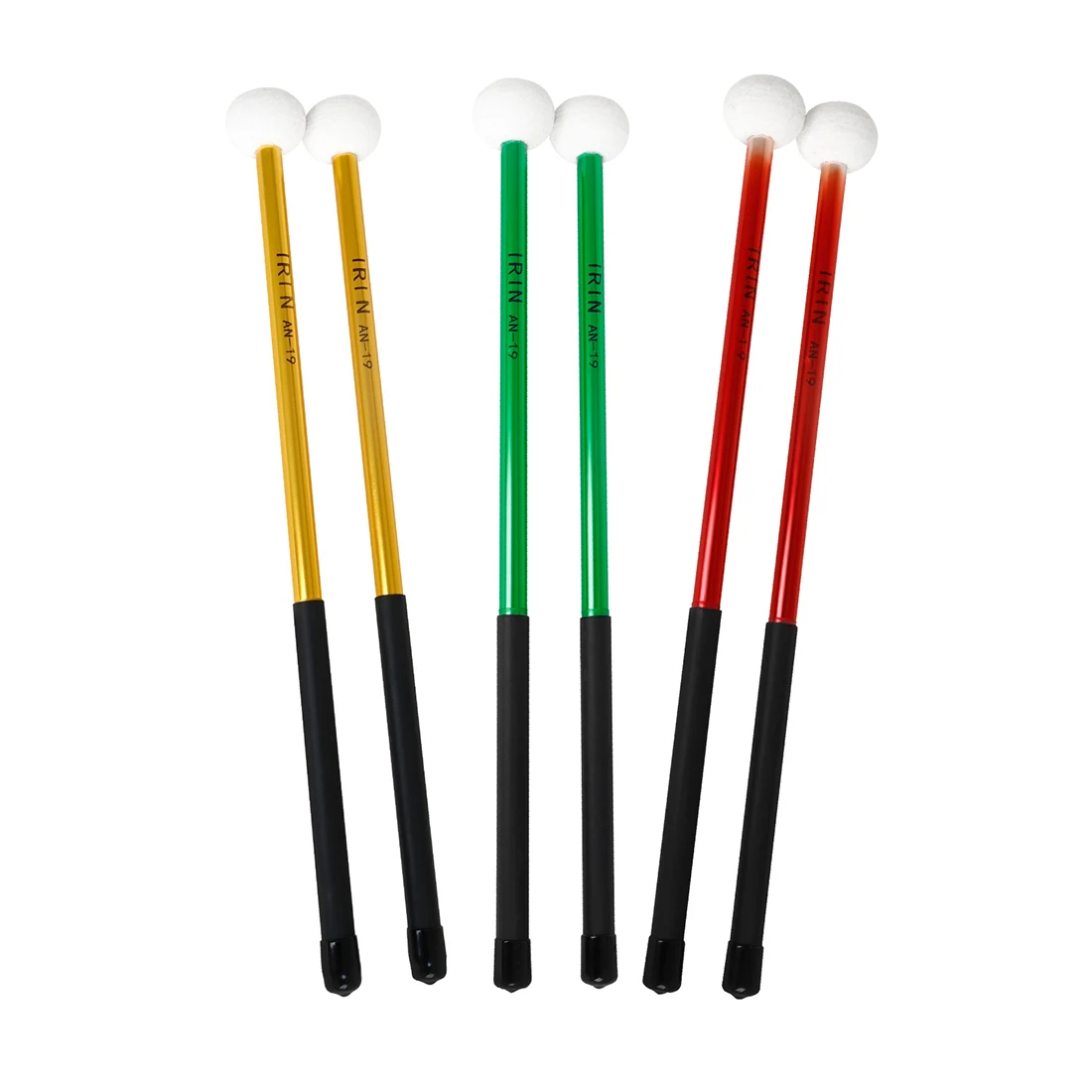 1 Pair Drum Sticks Bands Musical Playing Drumsticks with Hammer Felt Head Aluminum Alloy Anti Slip Handle Percussion Accessories