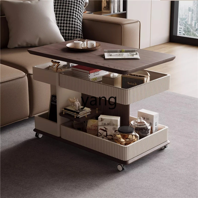 LMM living room movable liftable sofa side cabinet coffee table cart side few multi-function