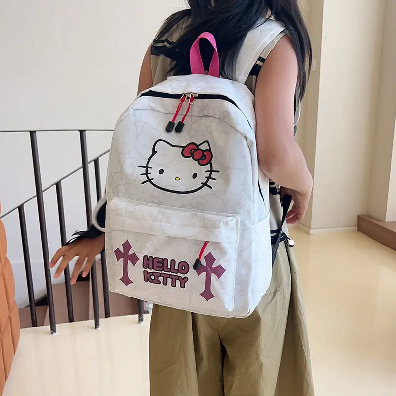 

Вместительный рюкзак Hello Kitty Kawaii SanrioKuromi Melody Cinnamoroll, мультяшный аниме холщовый школьный портфель, подвесные сумки, аниме