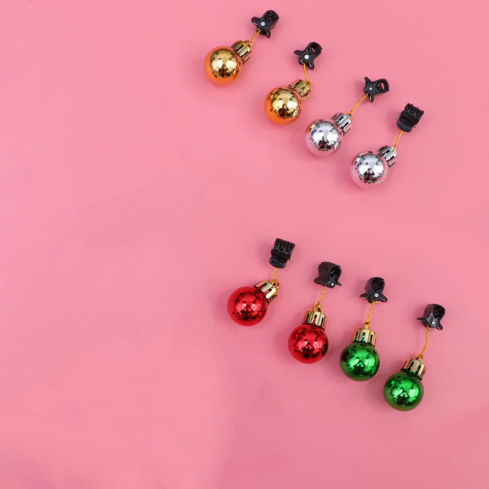 

12pcs Christmas Ball Beard Clip Pendant Ornament For Holiday Party Home Tree Wall Hanging Decor Xmas Supplies Wind Chime