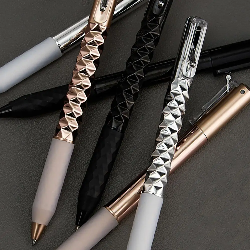 Crinkle Pen Geometric Crinkle Pen Stress Relief Gel Pen Retractable 0.5mm Morphing Ballpoint for School Office Desktop Accessory