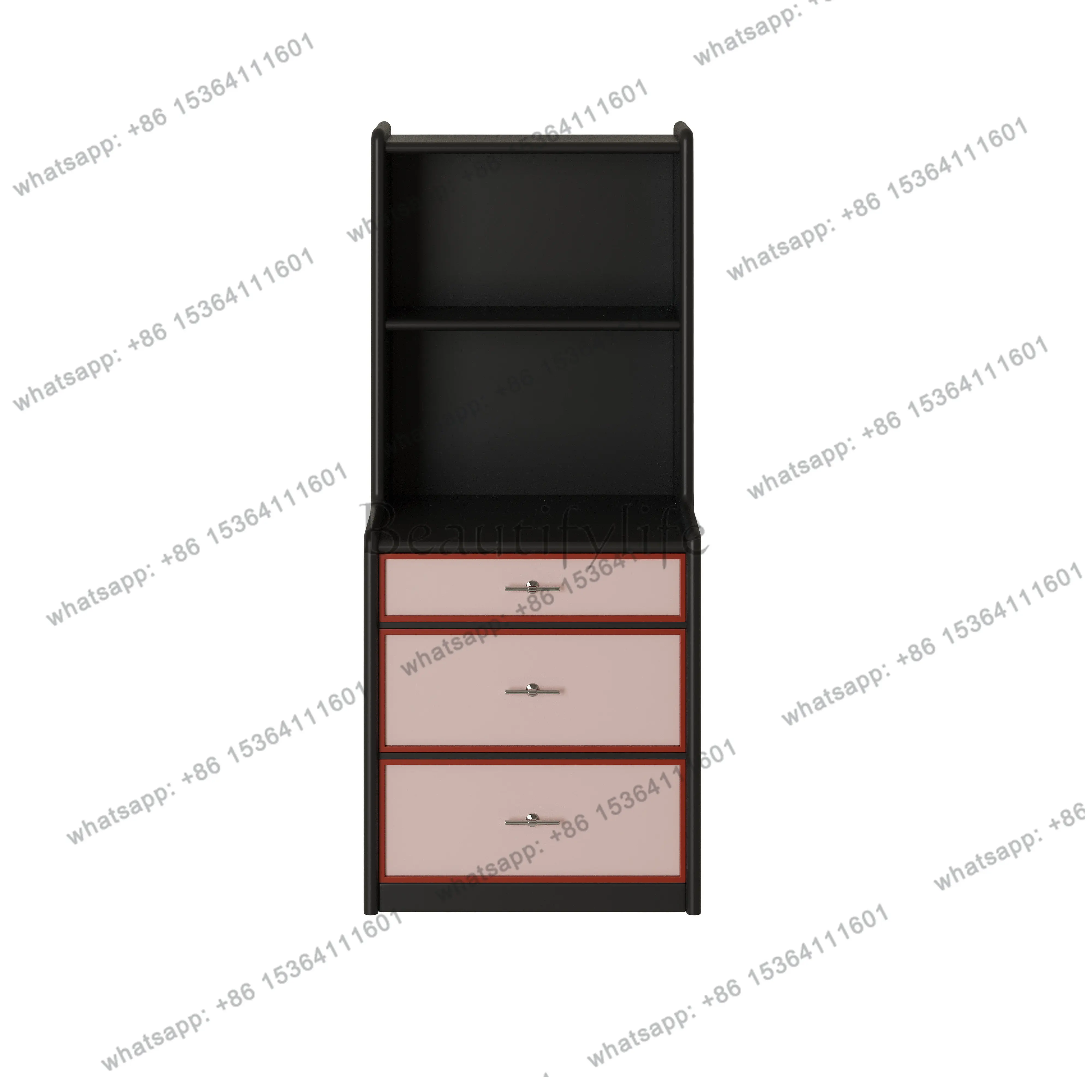 hot Simple modern bedroom multi-functional storage bookcase contrasting color integrated storage three-bucket cabinet