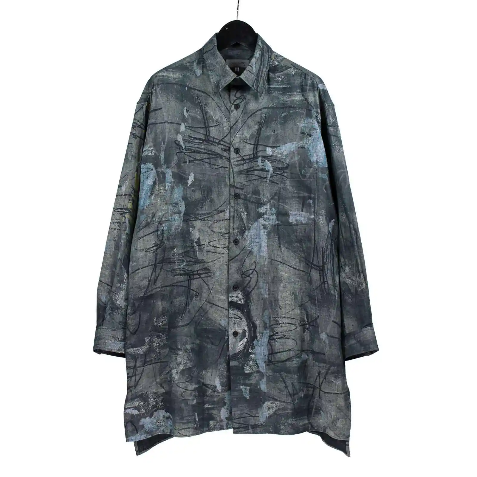 

TOP-YAMAMOTO Japanese original design Dark and niche loose long-sleeved printed shirt