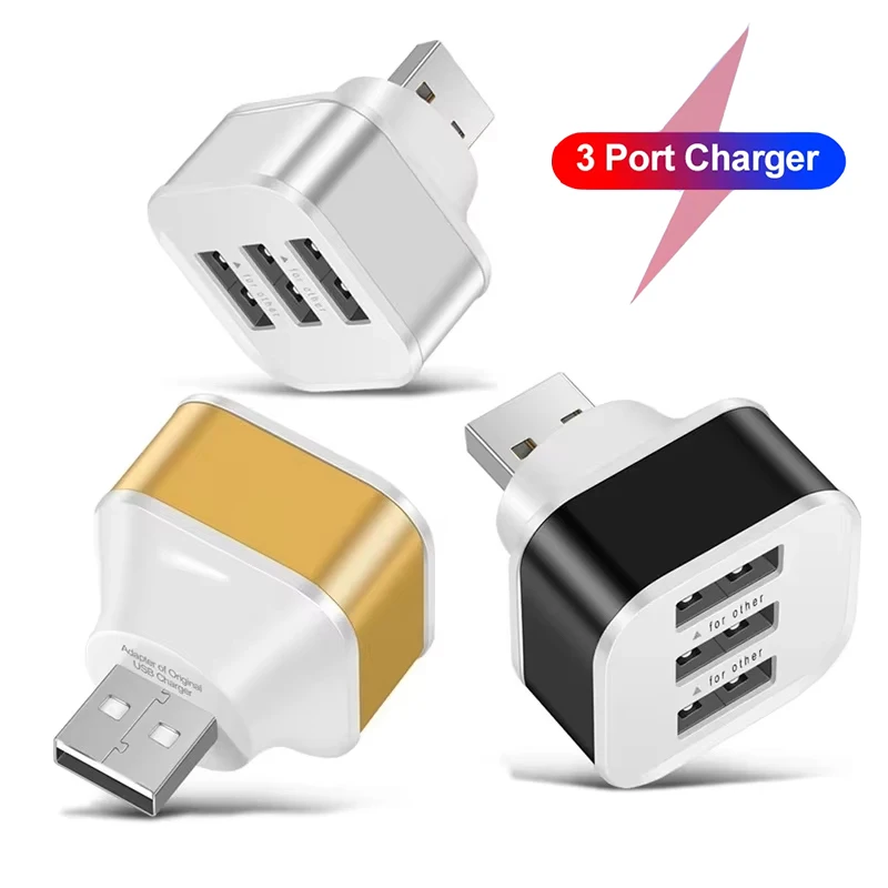 USB Splitter Hub For Auto Electronics 3 Port USB Slots Adaptor Extender USB 2.0 For Phone Tablet Laptops Car Electronics USB HUB