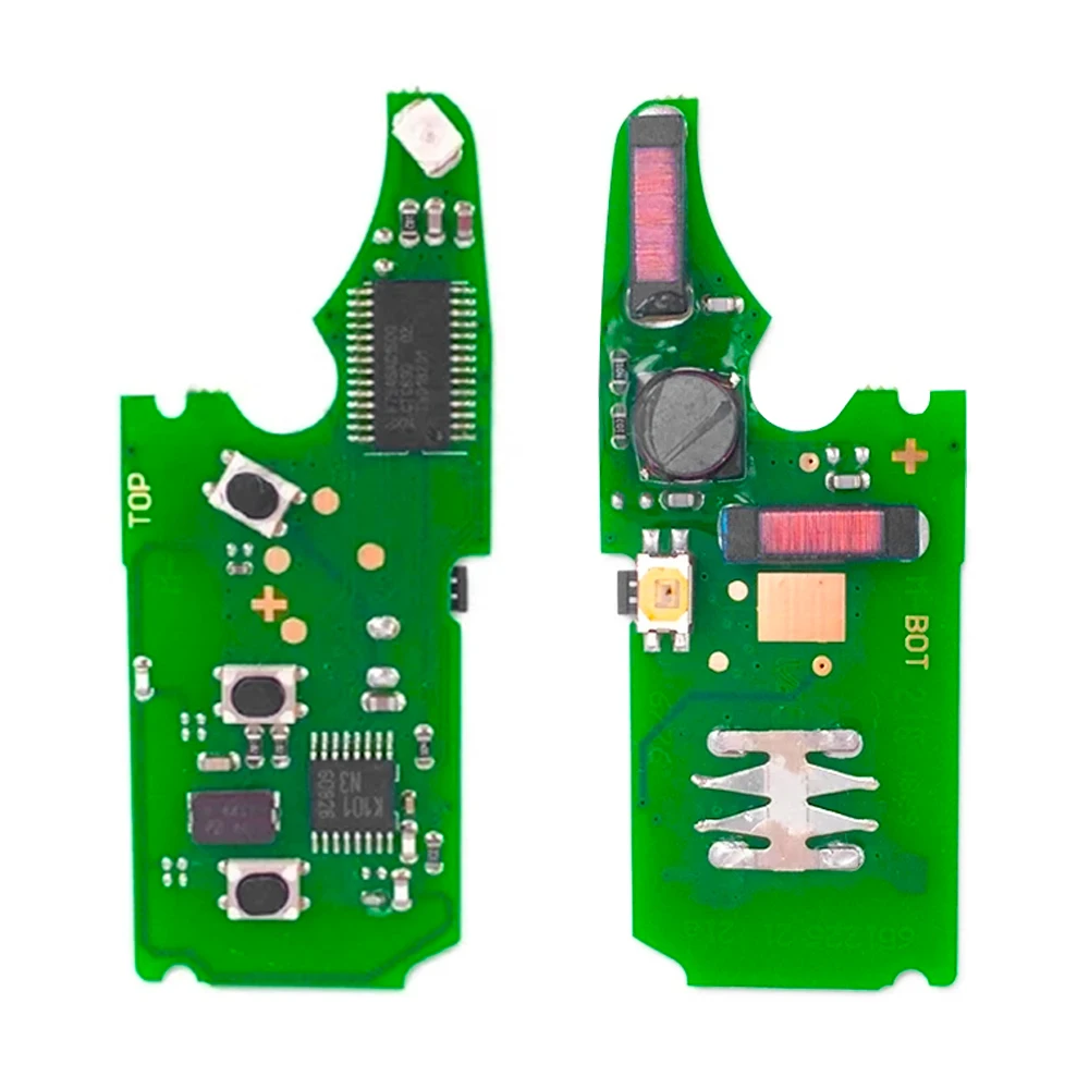 XNRKEY 4 Button Smart Remote Flip Key PCF7945A/ID46 Chip 315/433Mhz for VW Volkswagen Touareg 2002-2010 Car Key FCC: KR55WK45032