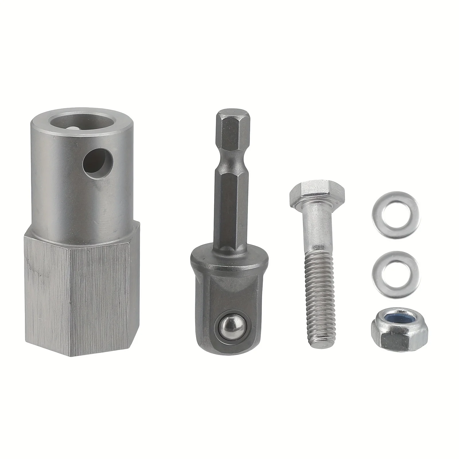 

Stainless Steel Top Wind Trailer Jack Crank Handle Cordless Drill Adapter with a 1/2 Inch Socket Adapter Bit