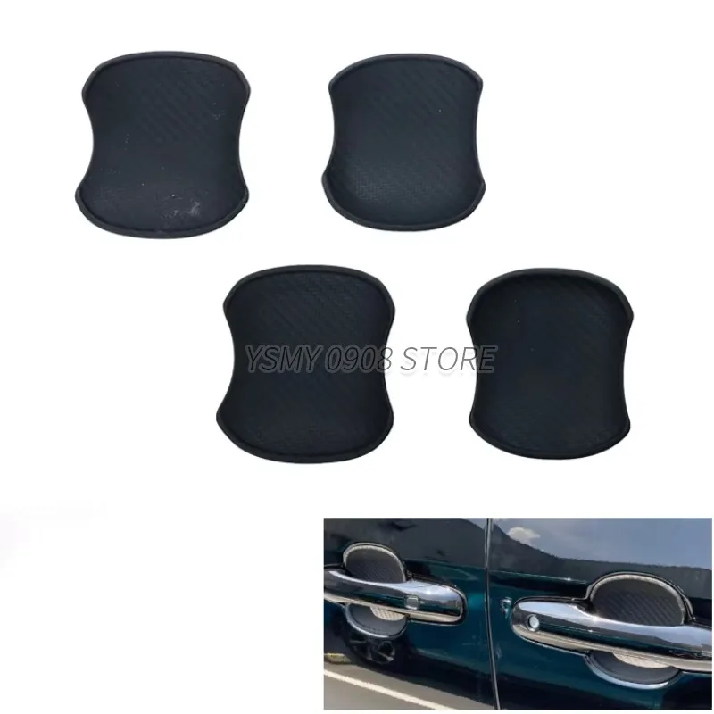 For Toyota Voxy 90 2022 SILICONE Stickers Carbon Fiber Door Handle Bowl Protector Black Soft Cushion Car External Accessories