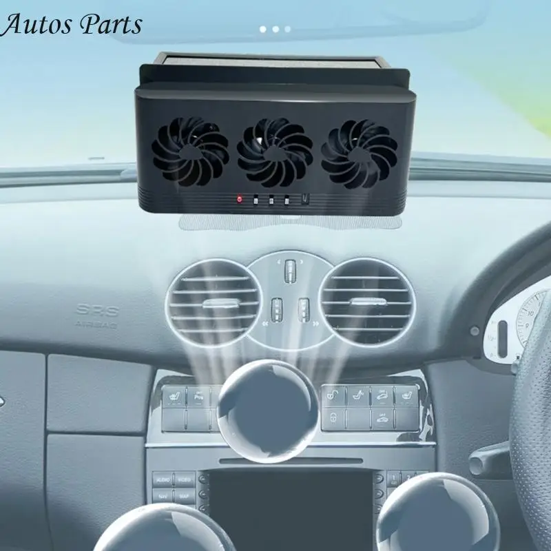 57BA Front Rear Window Exhaust Fan Cooling Fan Automotive Air Vent Fan Ventilation Radiator Cooling System with 3 Air Outlet