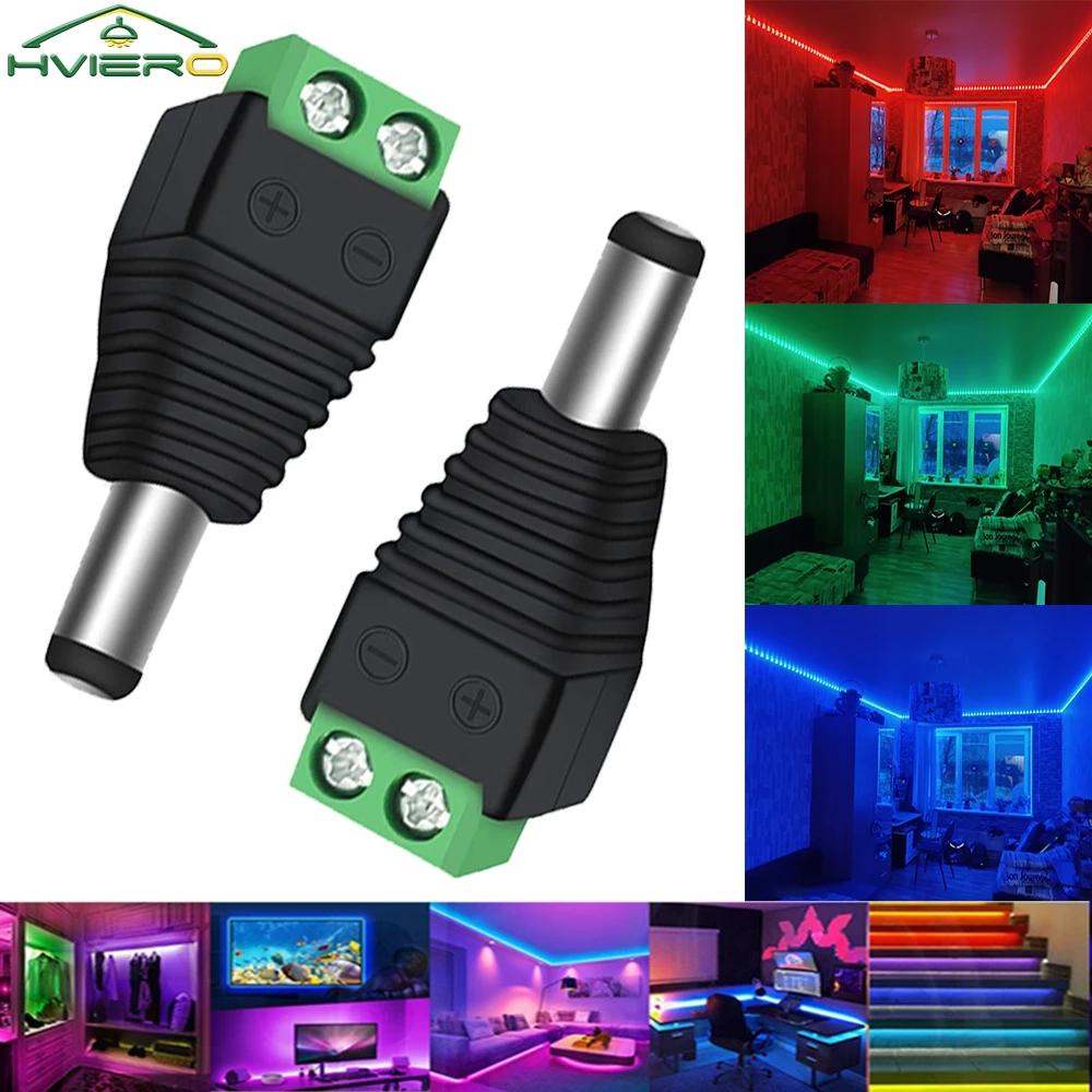 

2X LED Lamp Strip Connector Male Female 12V Free Soldering 2pin For 5050 3528 2835 3014 Led Home Bar Ceiling Wall Light Monitor