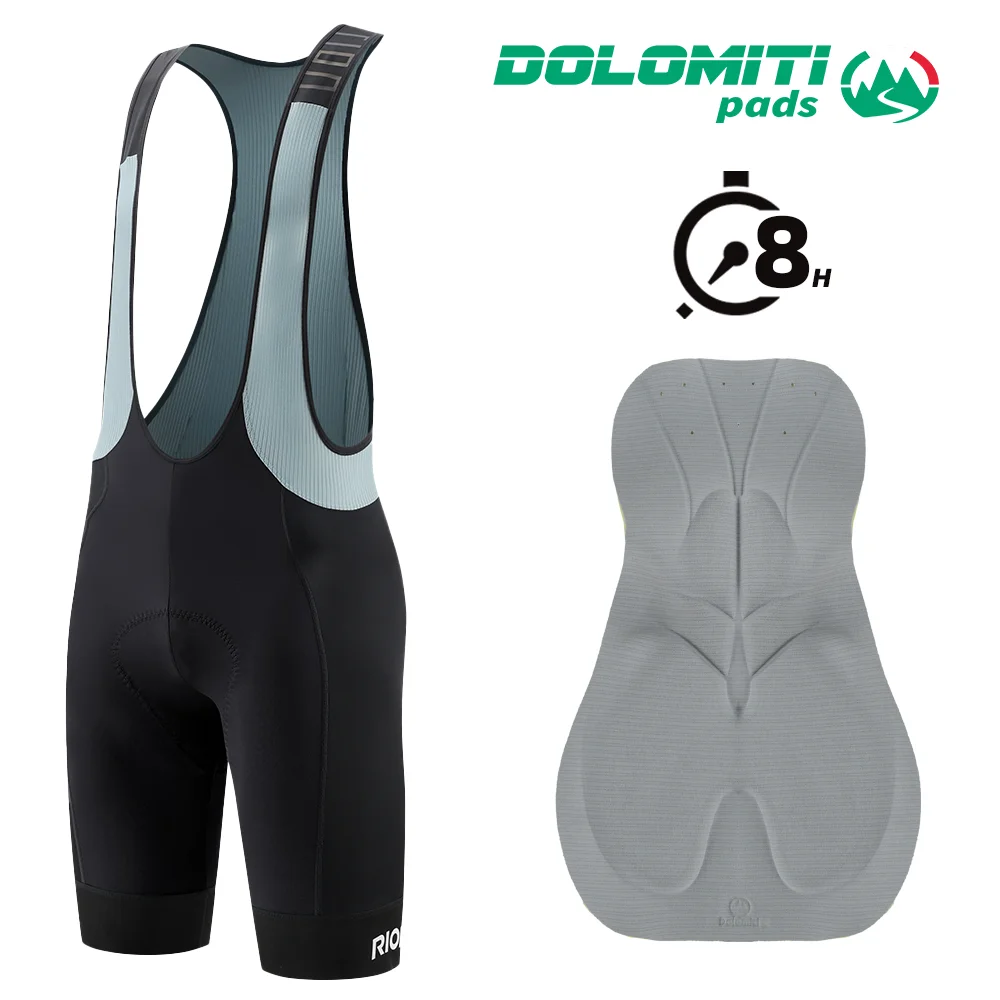 RION Fietsen Bib Shorts Mannen Mountainbike MTB Gewatteerde Panty Fietskleding Pro Mannelijke Slabbetjes Dolomiti 8H Lange afstand Wegrijden