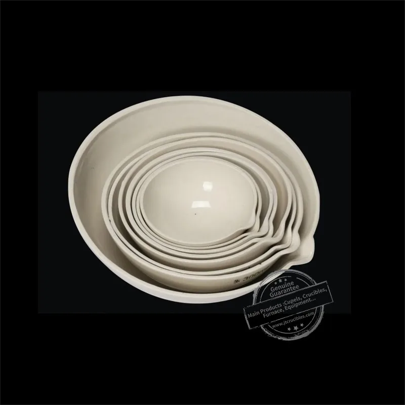 Customized 35-5000ml experimental round bottom hemispherical evaporative porcelain dish